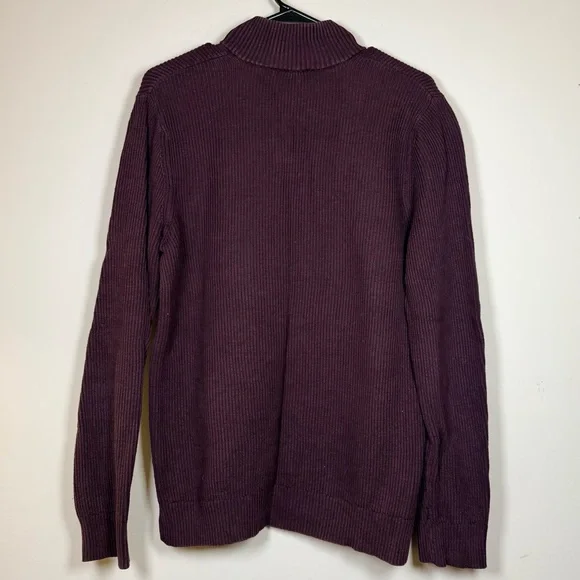 Express Men's Dark Purple Zip Up Sweater - Picture 2 of 8